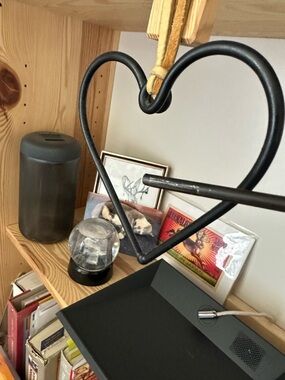 Black Heart-Shaped Hanging Metal Ornament functional dinner bell